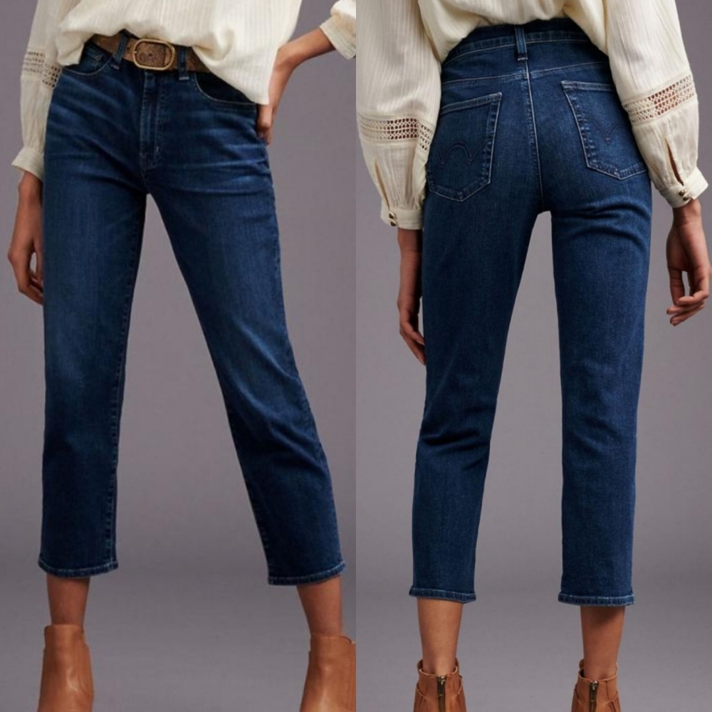 Edwin | Bree Crop Slim Straight Dark Wash Jeans NWOT